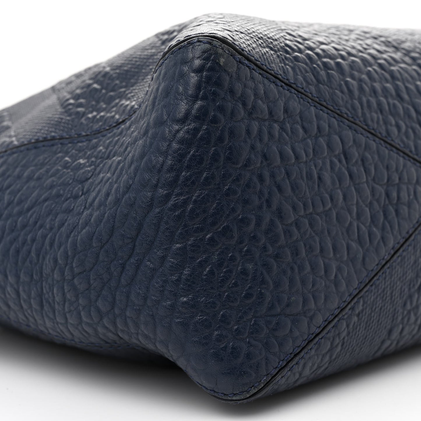 Heritage Grain Check Embossed Medium Dewsbury Tote Blue Carbon