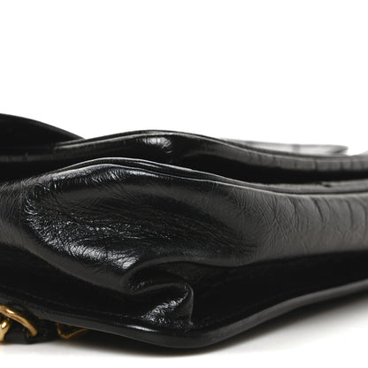 Saint Laurent Crinkled Calfskin Matelasse Monogram Medium Niki Chain Satchel Black 9 of 10