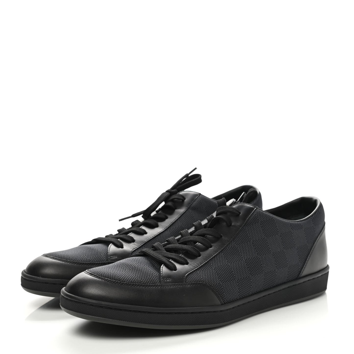 Calfskin Nylon Damier Offshore Sneakers 9.5 Black
