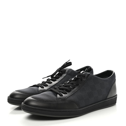 Louis Vuitton Calfskin Nylon Damier Offshore Sneakers 9.5 Black 3 of 9