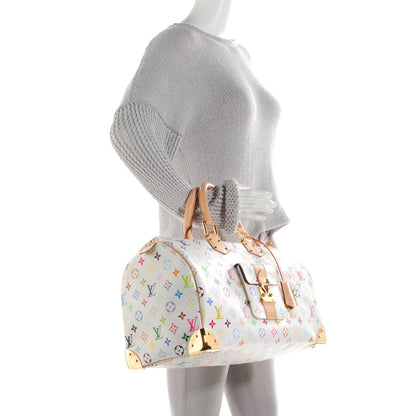 Louis Vuitton Monogram Multicolor Speedy 40 White 2 of 7