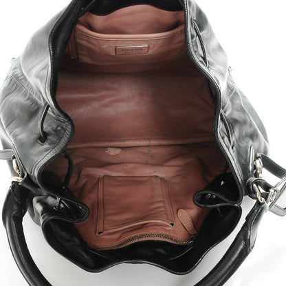 Prada Nappa Drawstring Tote Black 5 of 7