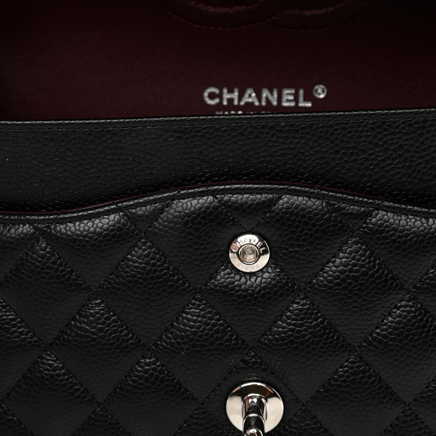 Chanel Caviar Quilted Medium Double Flap Black 12 of 13