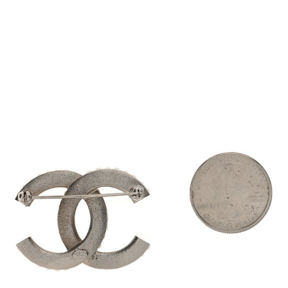 Chanel Pearl Crystal CC Brooch Silver 2 of 3