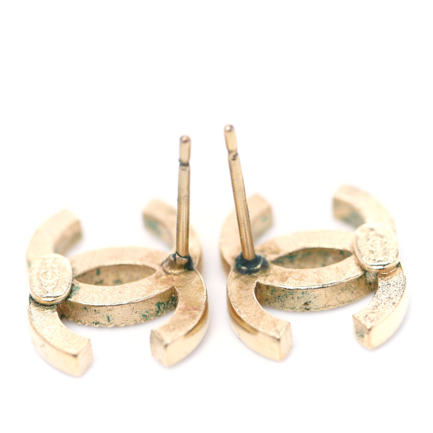 Chanel Crystal CC Earrings Gold 5 of 6