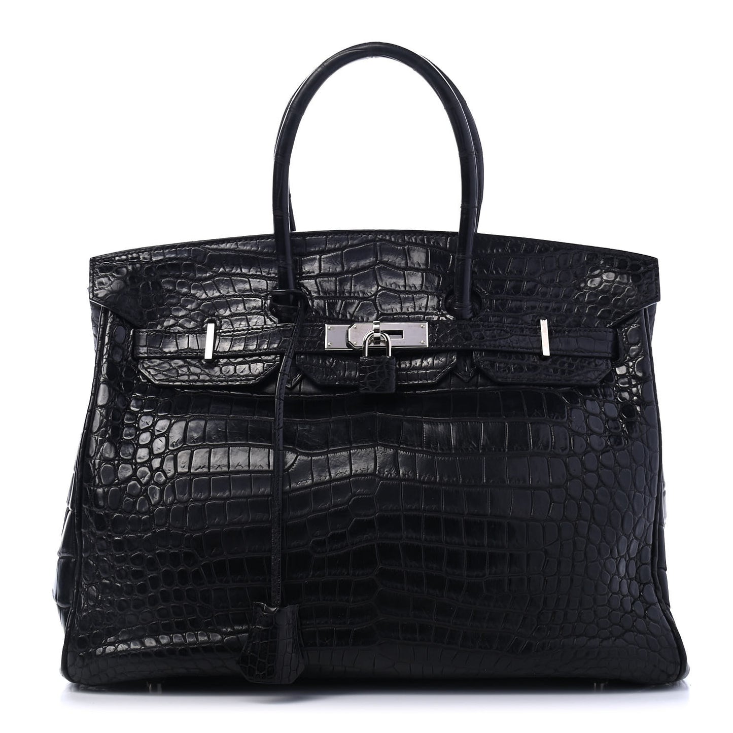 Matte Porosus Crocodile Birkin 35 Black