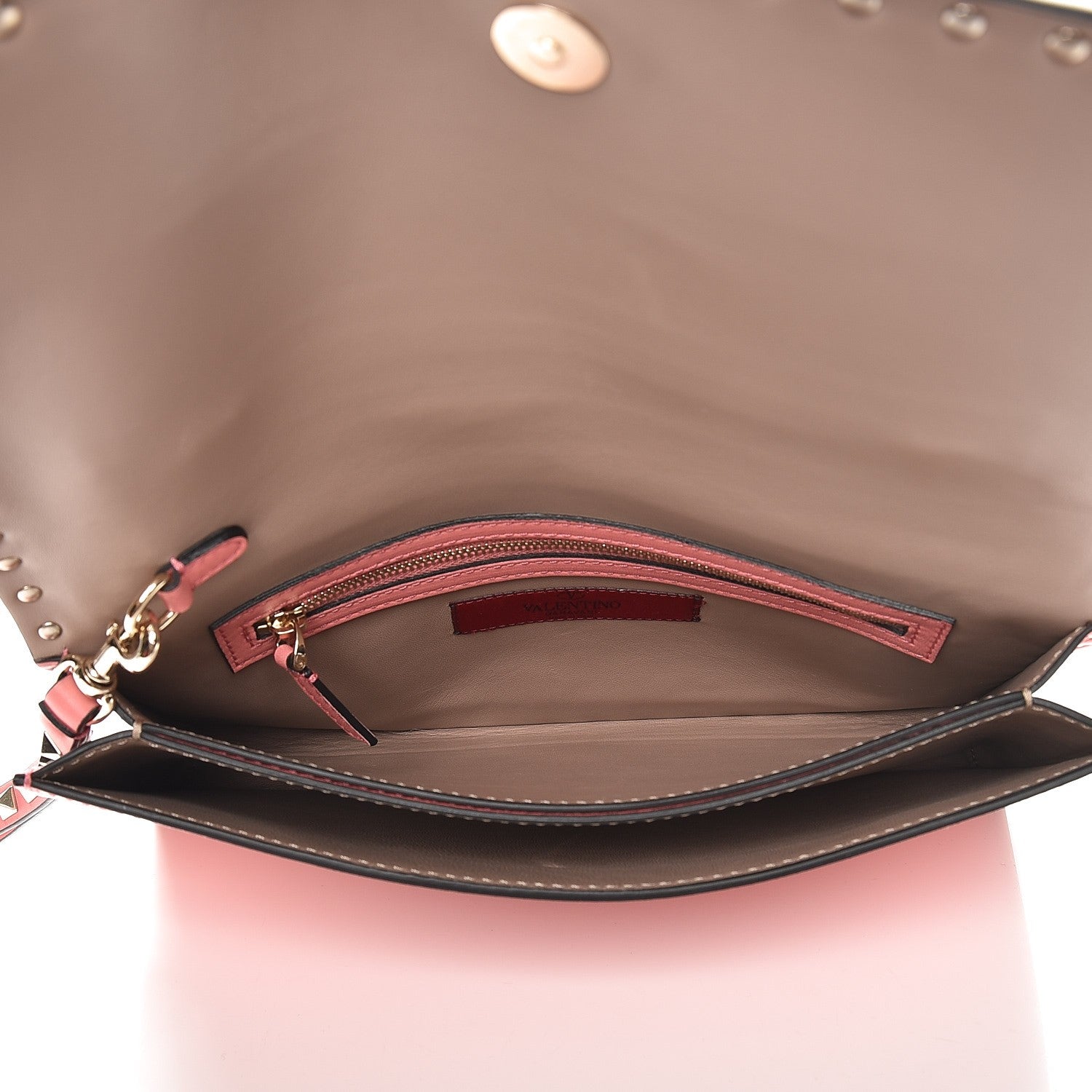 Valentino Garavani Nappa Rockstud Wristlet Clutch Paradise Rose 5 of 8