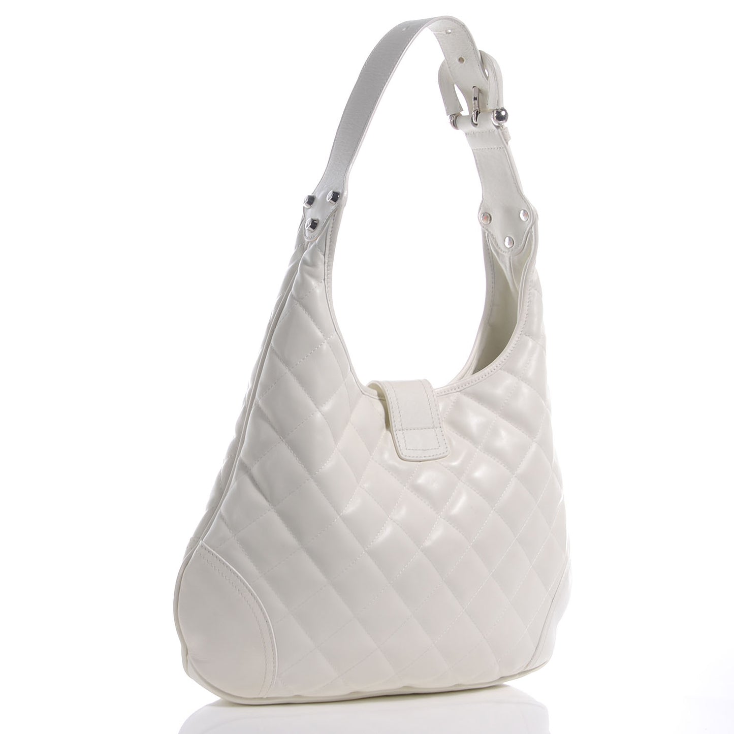 Leather Quilted Brook Hobo White