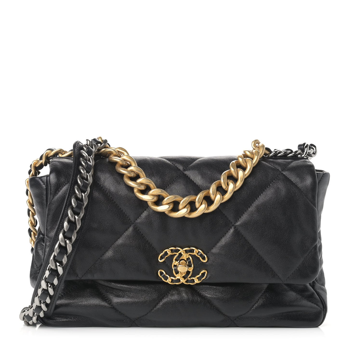 Quilted Large Chanel 19 Flap Black