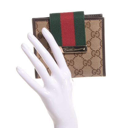 Gucci Monogram Web Ladies Web French Wallet Brown 2 of 7