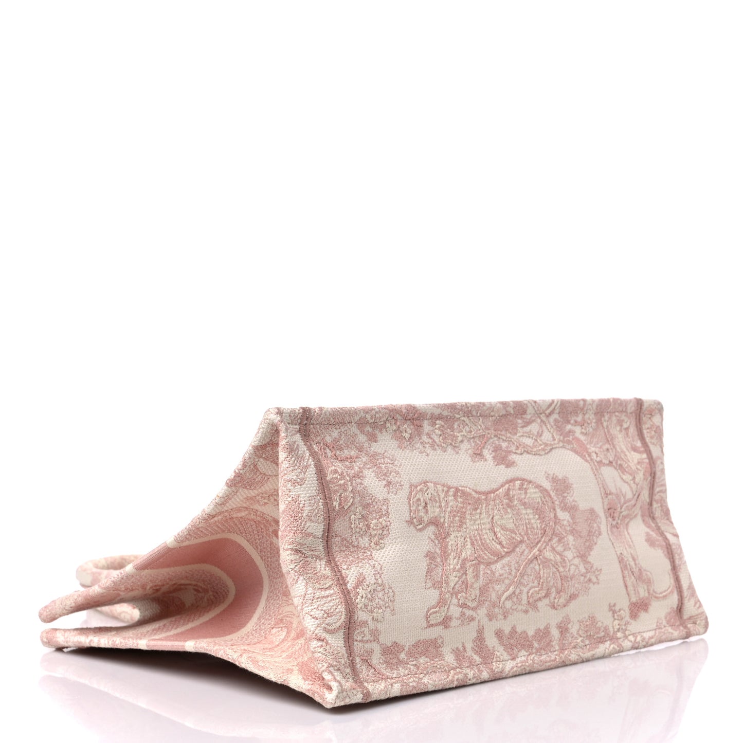 Canvas Embroidered Medium Dioriviera Toile De Jouy Book Tote Rose