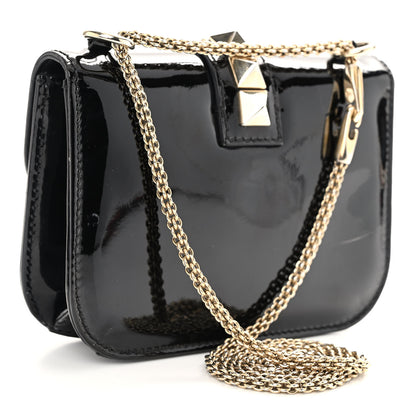 Valentino Garavani Patent Small Glam Lock Rockstud Flap Black 4 of 12