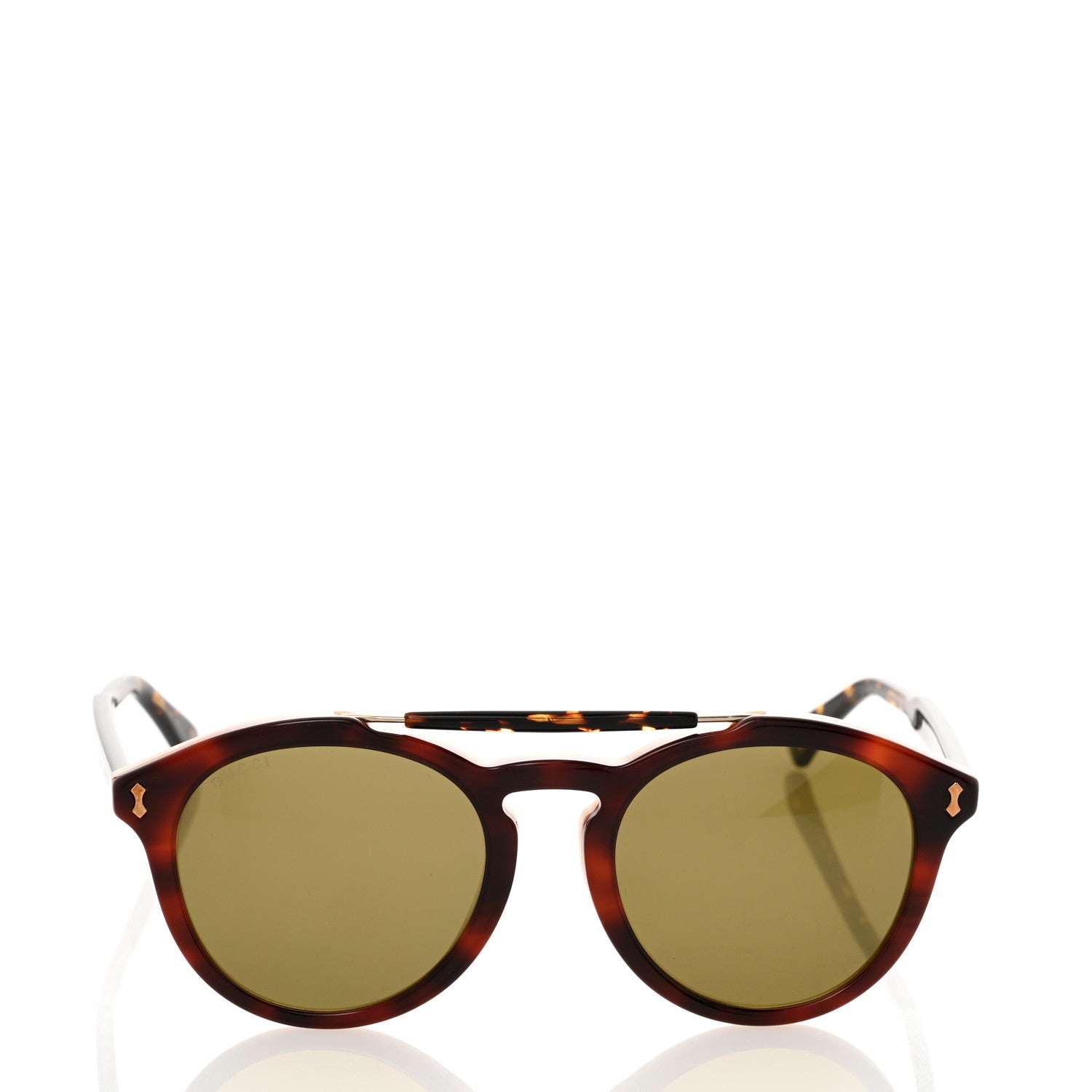 Gucci Round Avana Sunglasses GG0124SA Tortoise 2 of 8