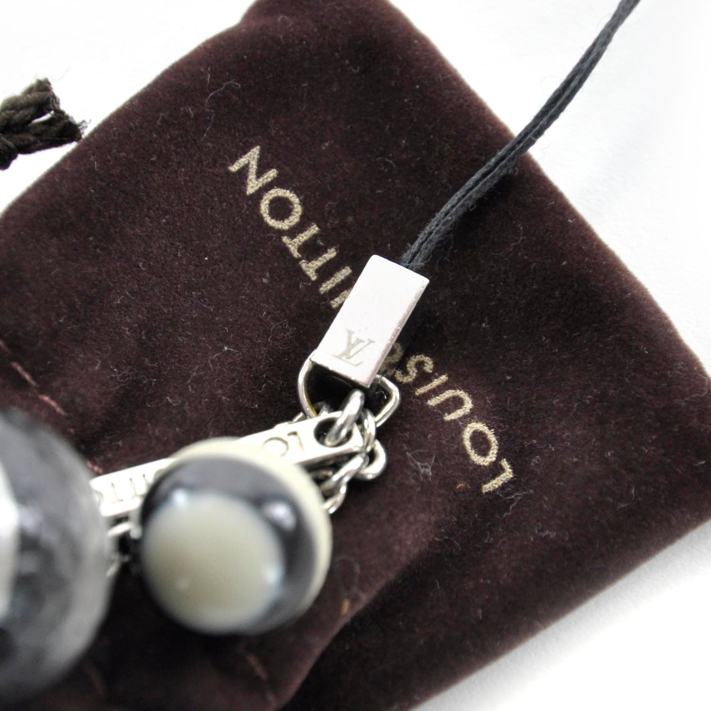 Mini Lin Croisette Bag Charm Black