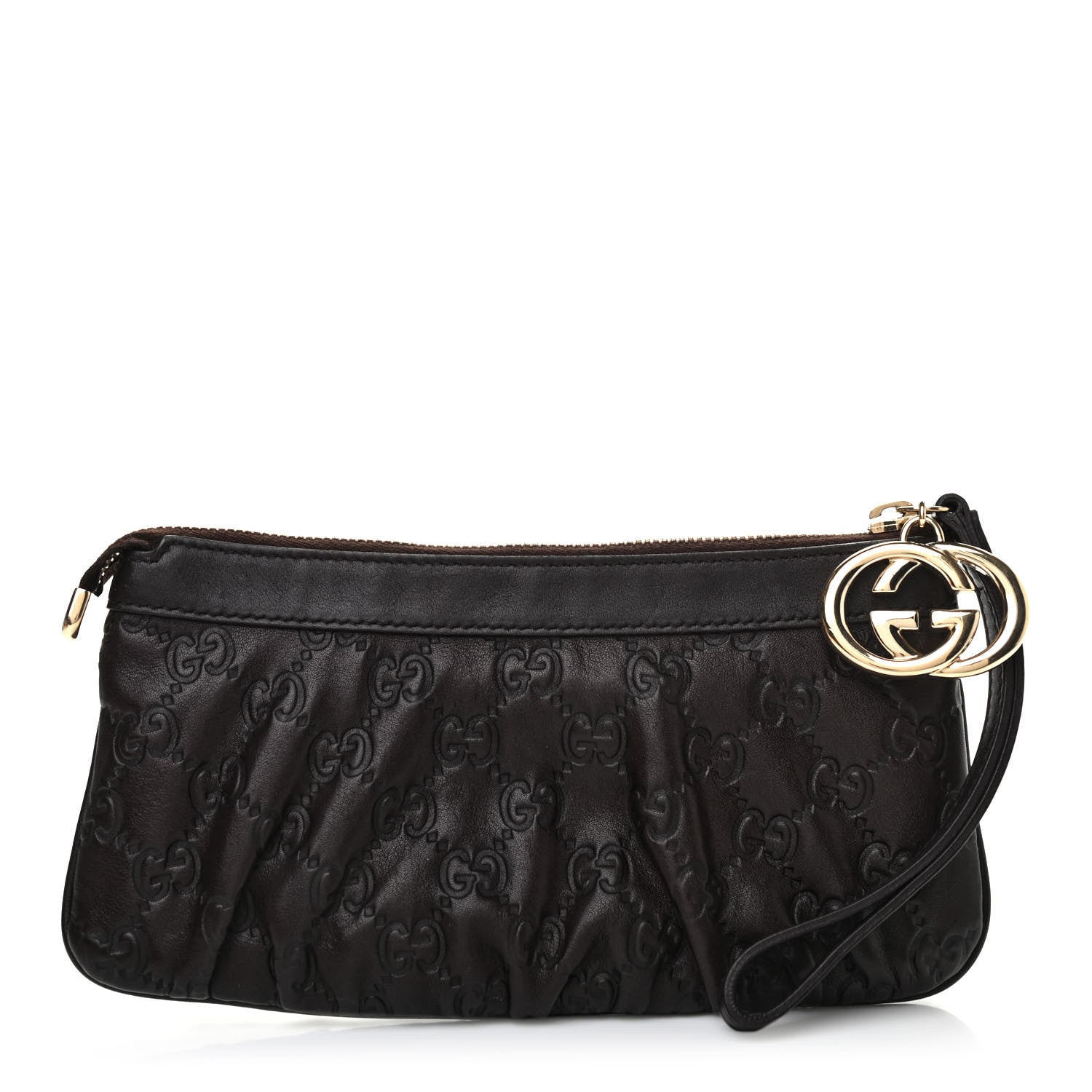 Gucci Guccissima Signature New Britt Wristlet Chocolate 1 of 4