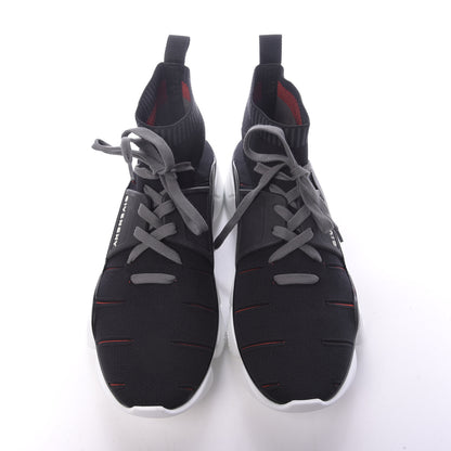 Givenchy Calfskin Neoprene Knitted Jaw Contrasted Cut Out Mid-Height Sneakers 45 Black Red 5 of 10