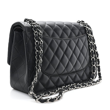 Chanel Lambskin Quilted Jumbo Double Flap Black 2 of 12