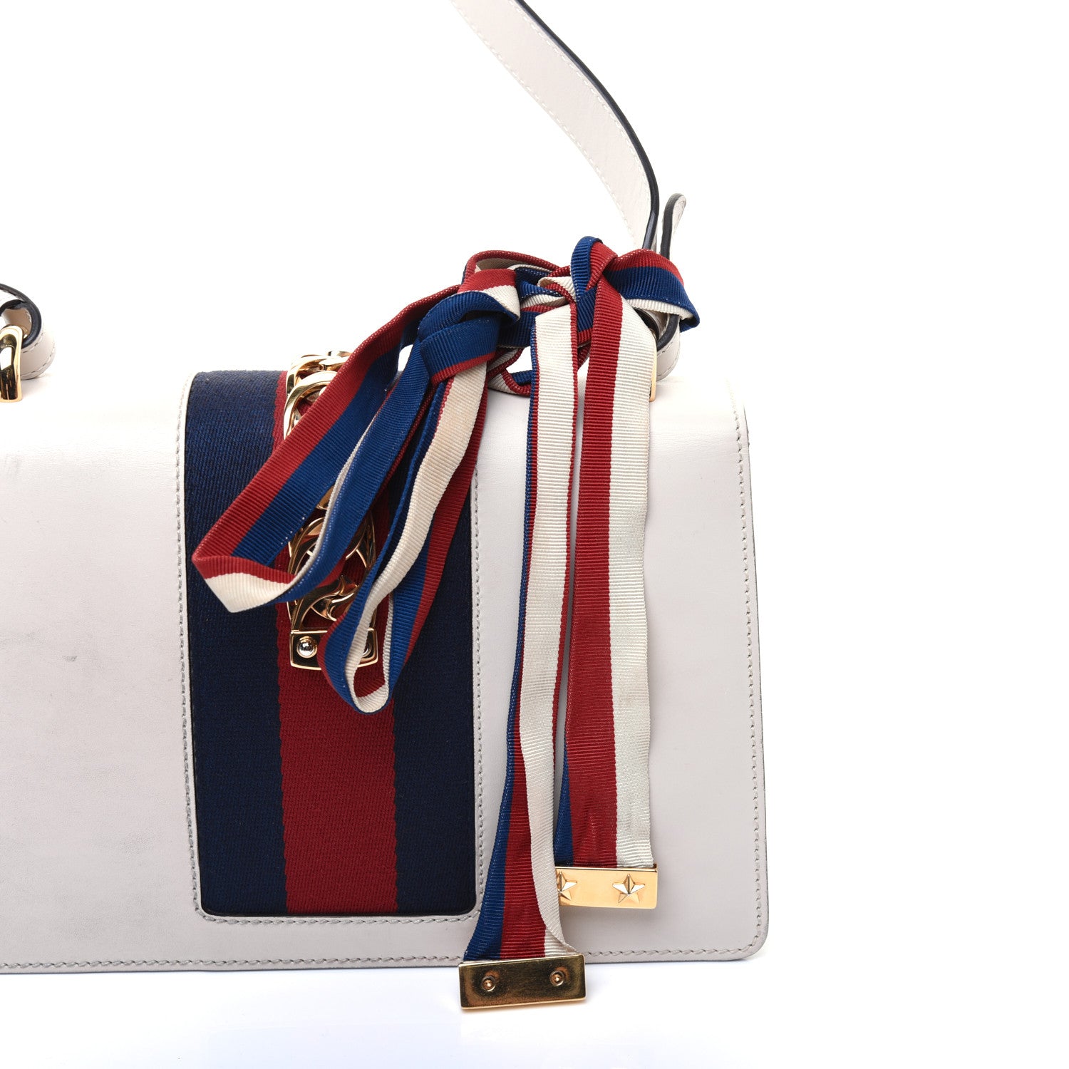 Gucci Calfskin Small Sylvie Shoulder Bag Off White 25 of 38