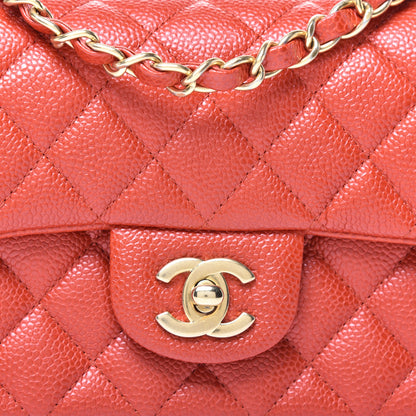 Chanel Pearly Caviar Quilted Mini Rectangular Flap Orange 10 of 10