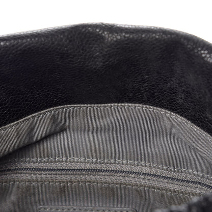 Chanel Crumpled Caviar Quilted Maxi Elastic Flap Black 8 of 15