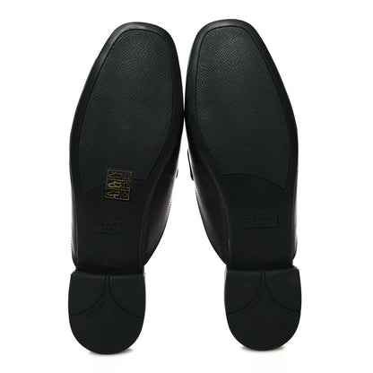 Prada Vitello Lux Chain Mules 37 Black 5 of 9