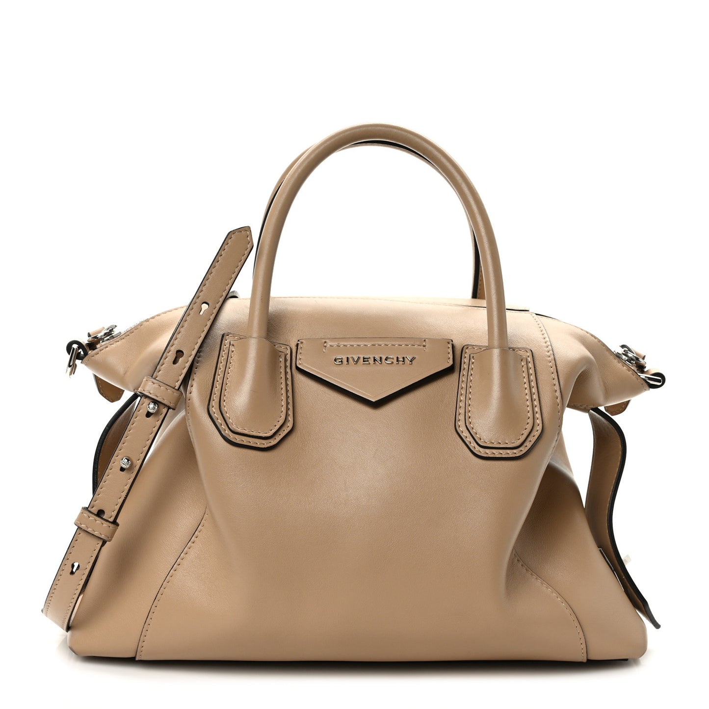 Smooth Calfskin Small Soft Antigona Beige Cappuccino
