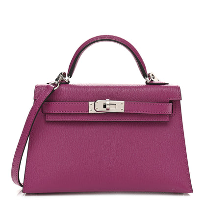 Hermes Chevre Mysore Mini Kelly Sellier 20 Rose Pourpre 1 of 13