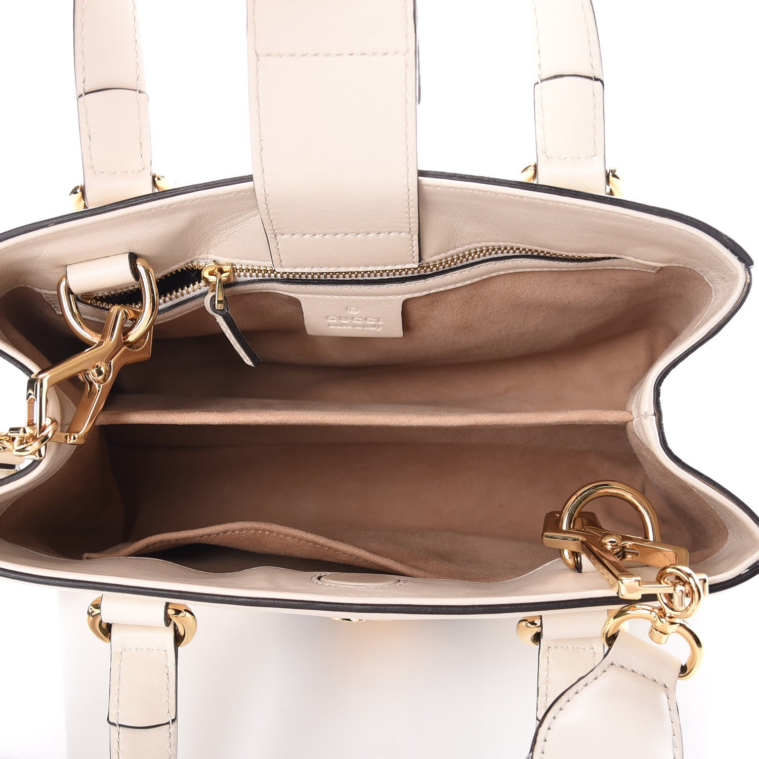 Gucci Calfskin Medium Sylvie Top Handle Tote White 7 of 9