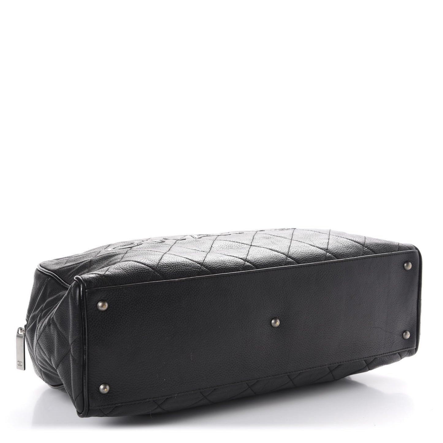 Calfskin Patent Quilted Large Bowler Black