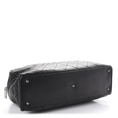 Chanel Calfskin Patent Quilted Large Bowler Black 4 of 10