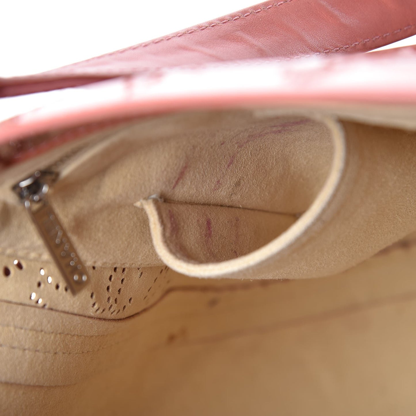 Patent Perforated CC No 5 Tote Coral