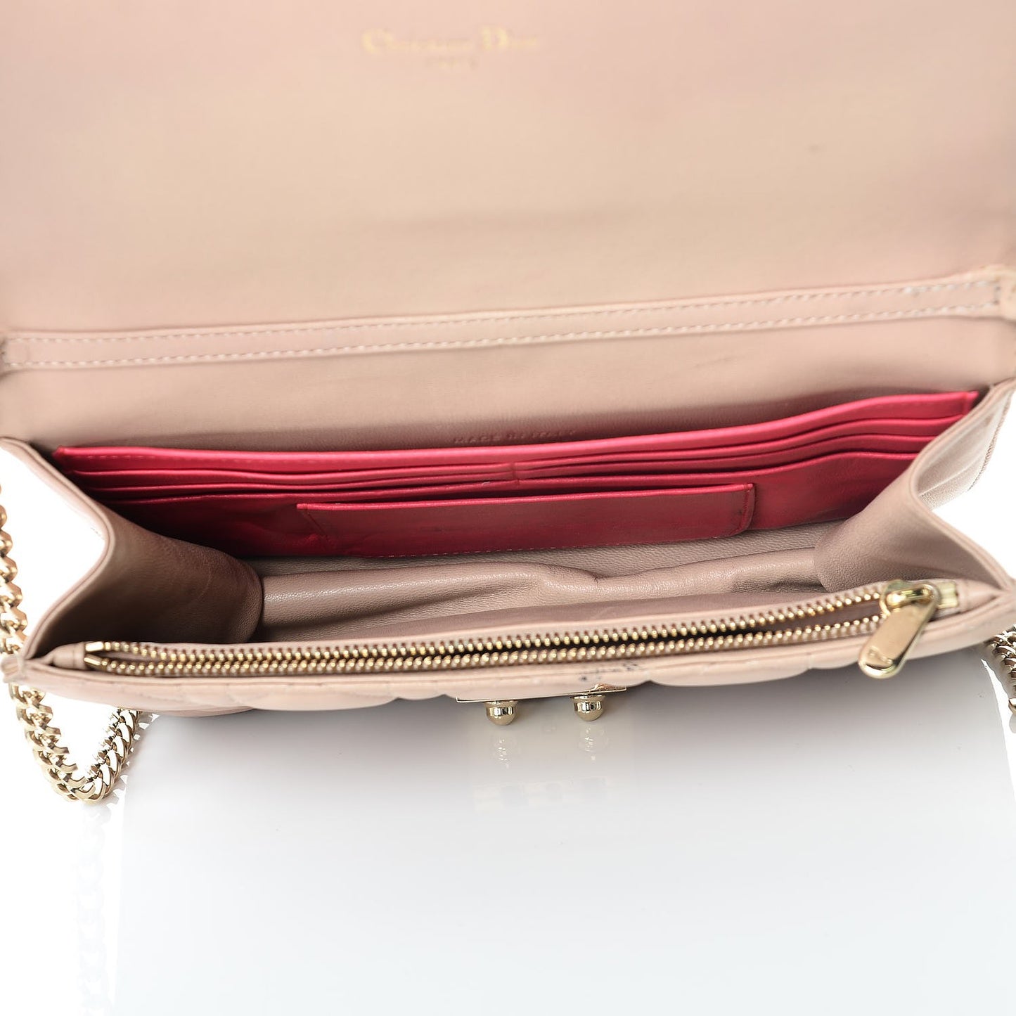 Lambskin Cannage Miss Dior Promenade Pouch Beige