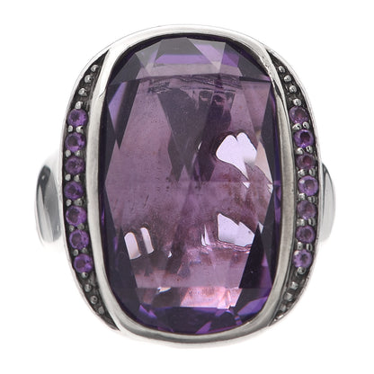 John Hardy Sterling Silver Amethyst Batu Bamboo Ring 54 7 1 of 6