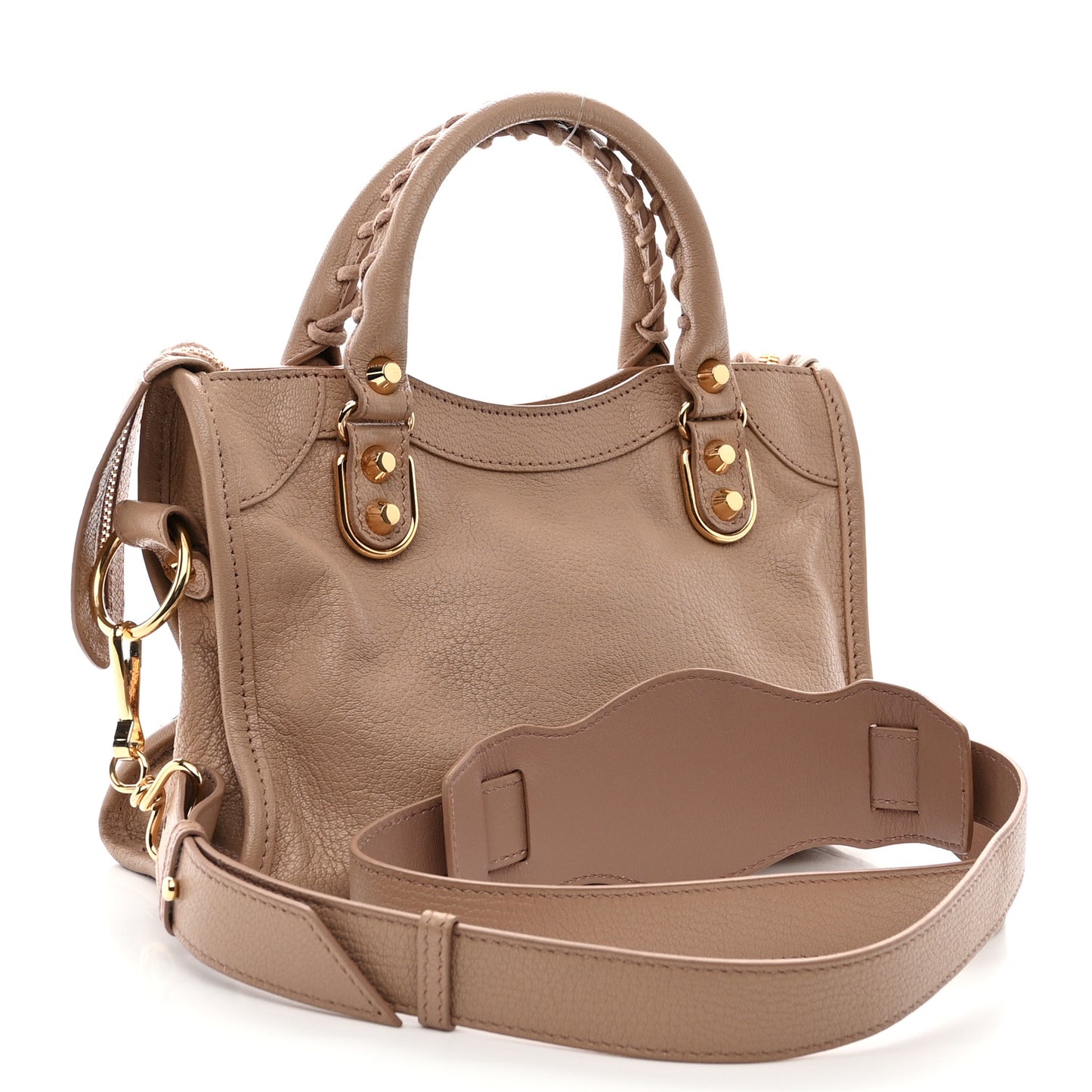Chevre Gold Metallic Edge Hardware Mini City Rose Des Sables