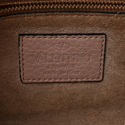 Valentino Garavani Pebbled Calfskin Medium Rockstud Top Handle Shoulder Bag Poudre 6 of 9