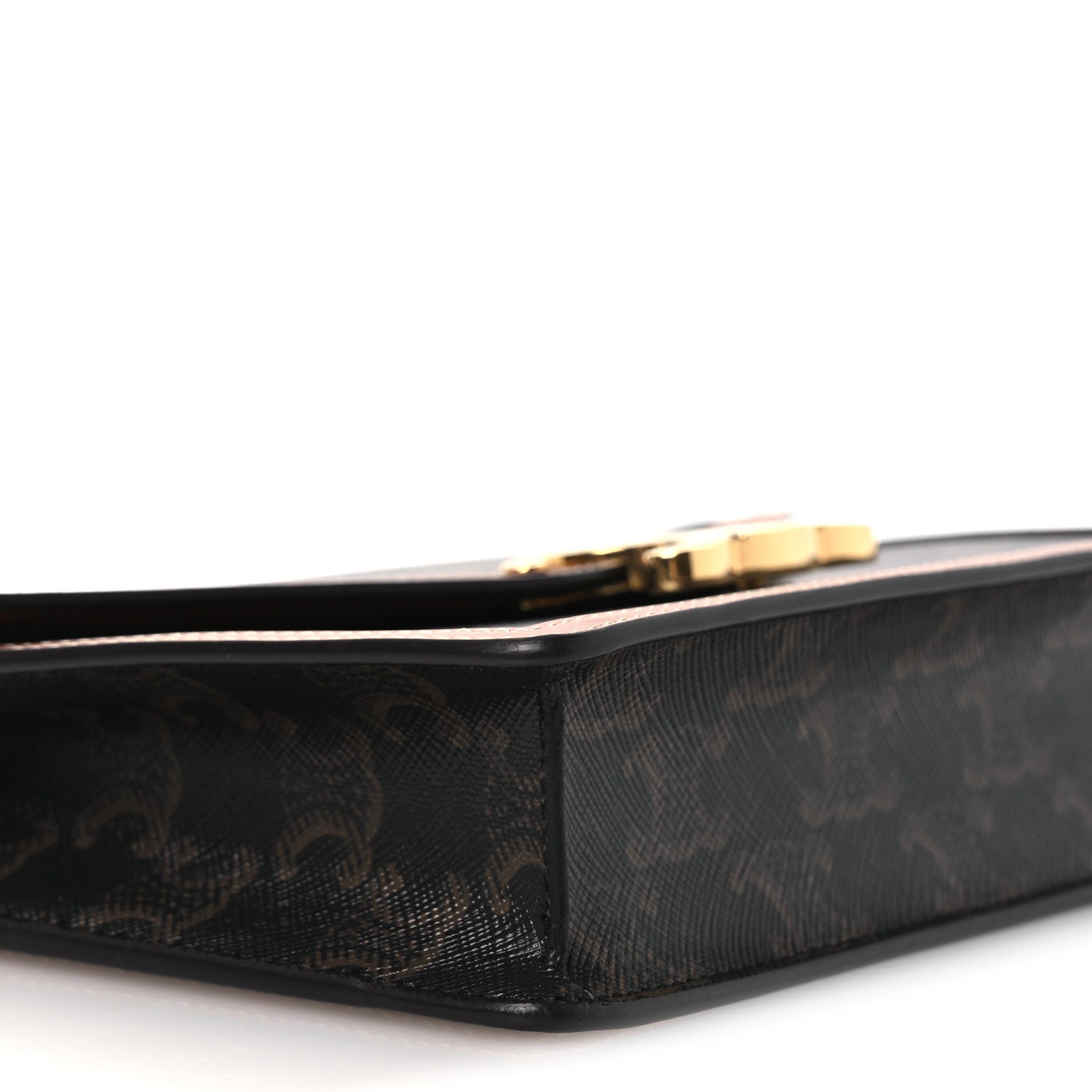 Celine Triomphe Canvas Calfskin Margo Wallet on Chain Tan 10 of 12