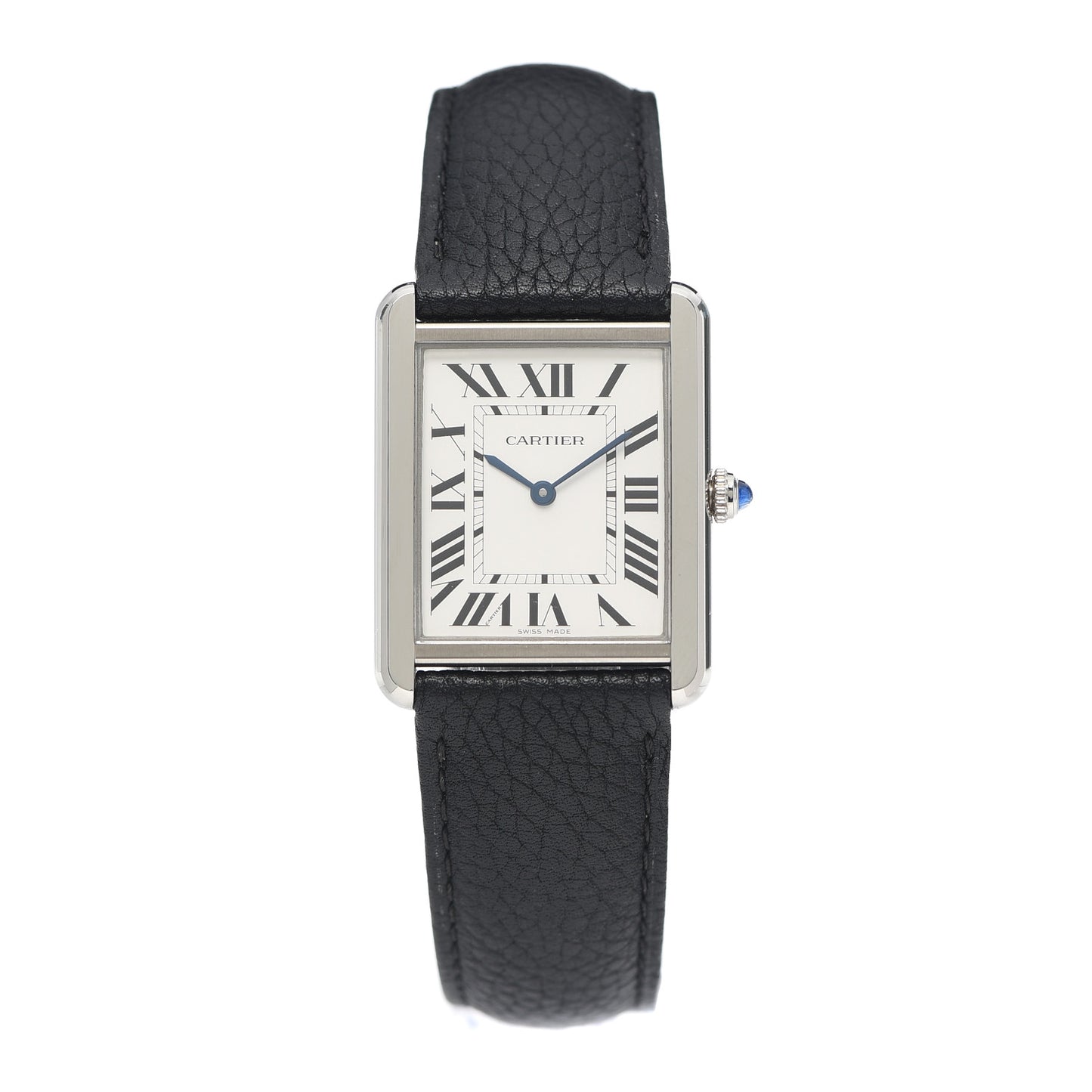 Stainless Steel Calfskin 27mm Tank Solo Quartz Watch