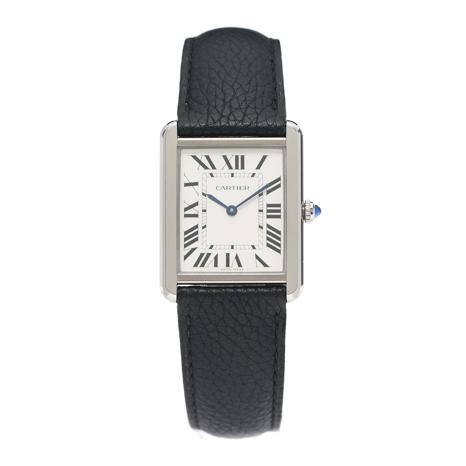 Cartier Stainless Steel Calfskin 27mm Tank Solo Quartz Watch 1 of 6
