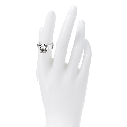 John Hardy Sterling Silver White Topaz Bamboo Ring 54 7 2 of 6