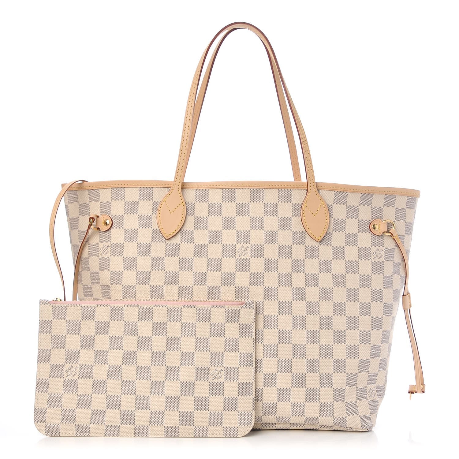 Louis Vuitton Damier Azur Neo Neverfull MM Rose Ballerine 1 of 8