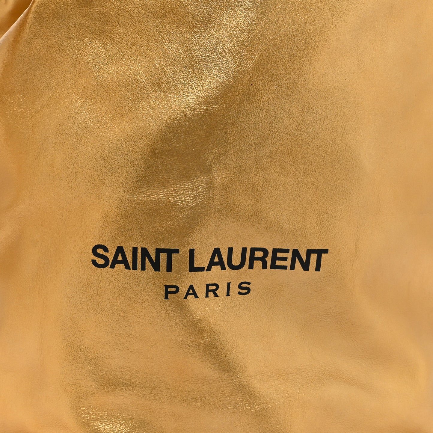 Lambskin Teddy Drawstring Bag Gold