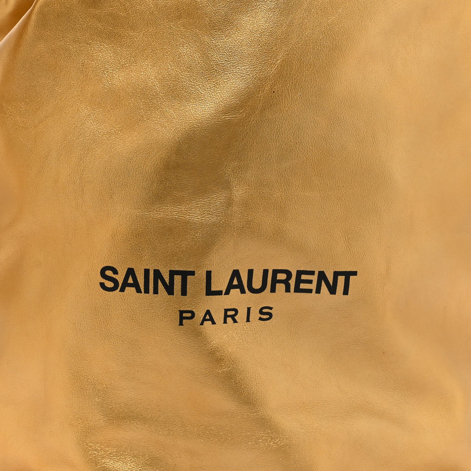 Saint Laurent Lambskin Teddy Drawstring Bag Gold 10 of 12