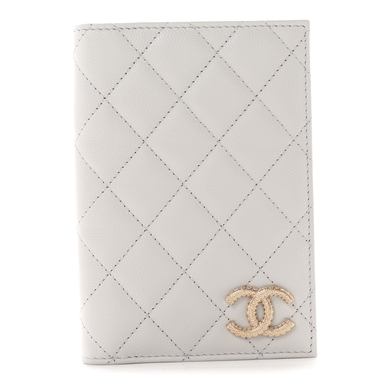 Chanel Caviar Quilted CC Passport Holder Grey 1 of 7
