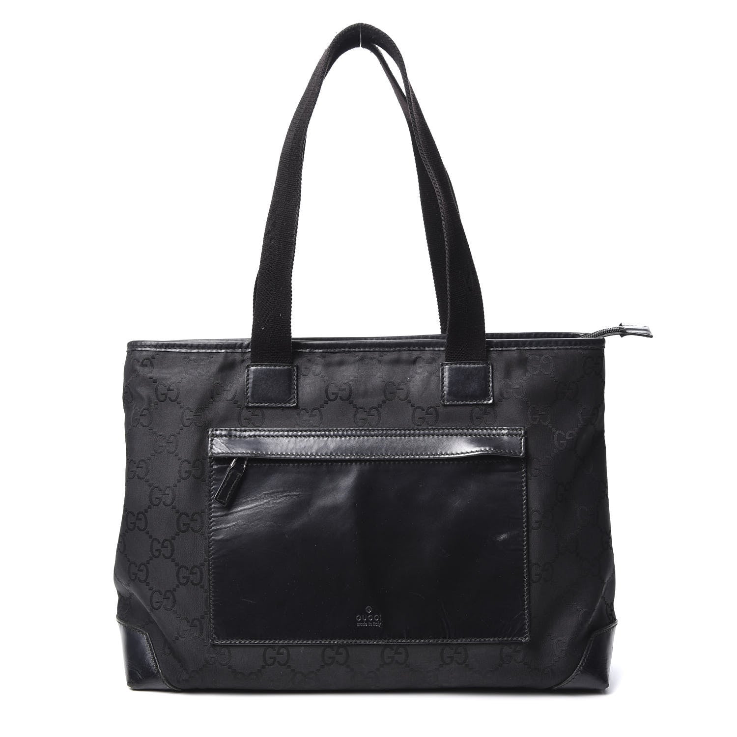 Gucci Nylon Monogram Calfskin Large Tote Bag Black 1 of 13
