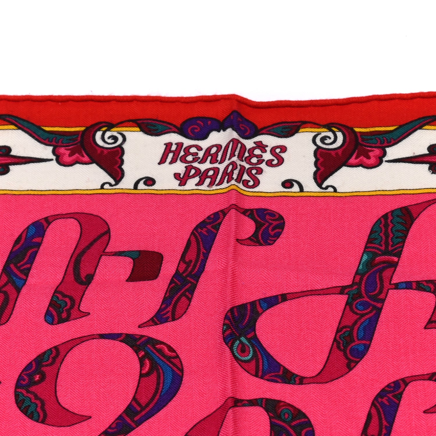 Hermes Cashmere Silk Lettres D'Erevan Shawl 140 2 of 5