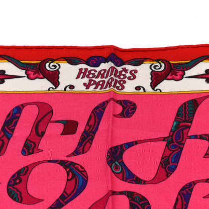Hermes Cashmere Silk Lettres D'Erevan Shawl 140 2 of 5