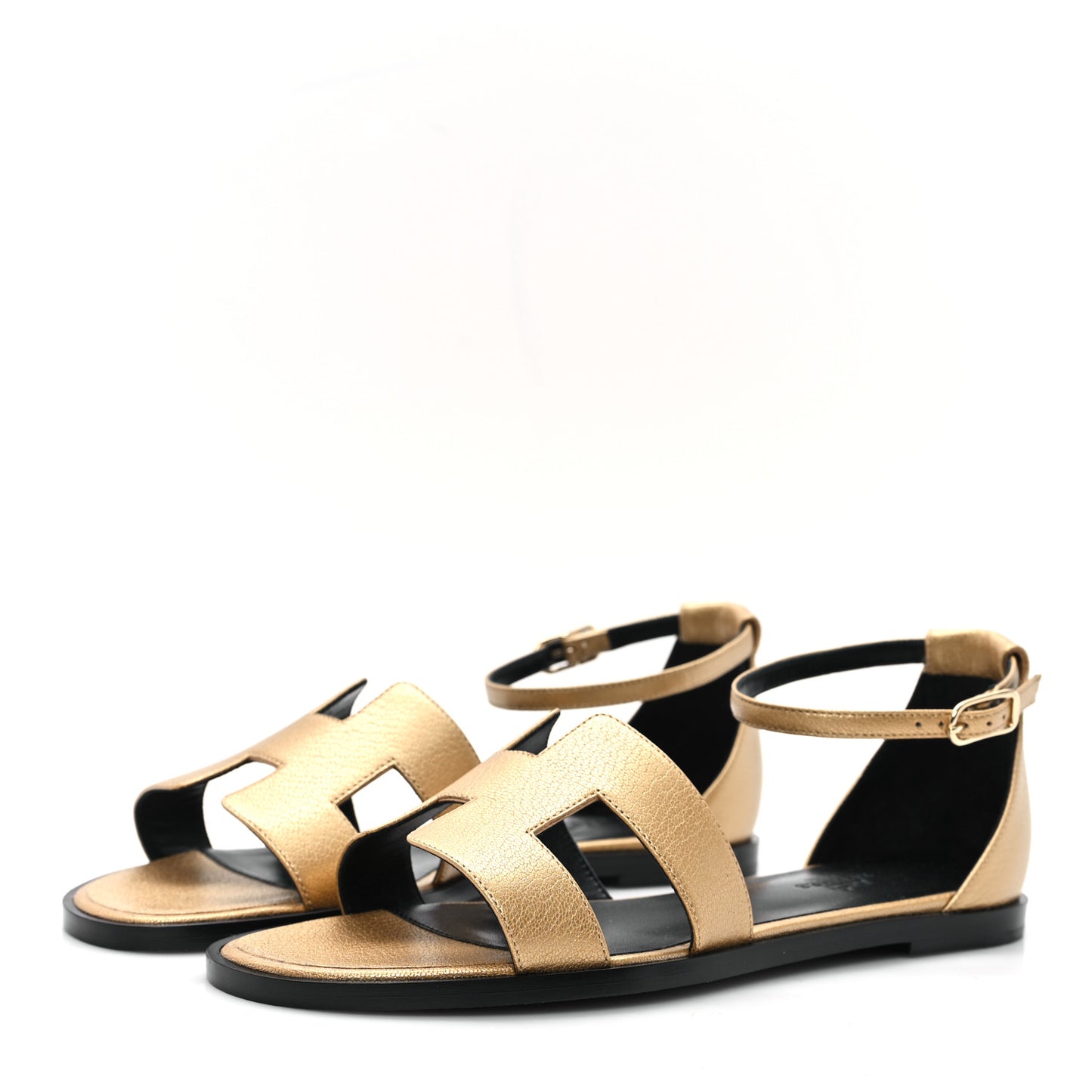 Metallic Chevre Chamkilight Santorini Sandals 37 Dore