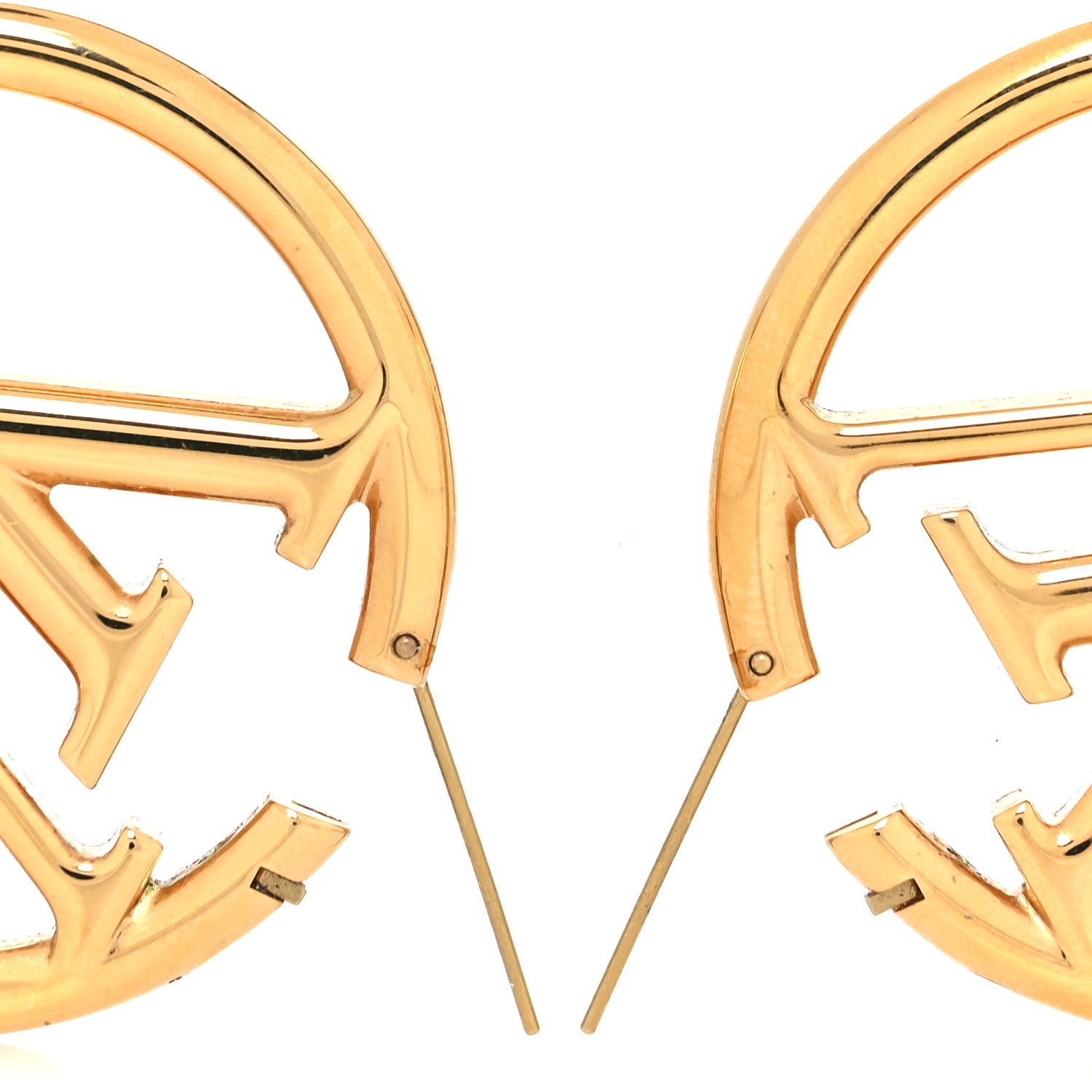 Louis Vuitton Metal Louise Hoop Earrings Gold 3 of 4