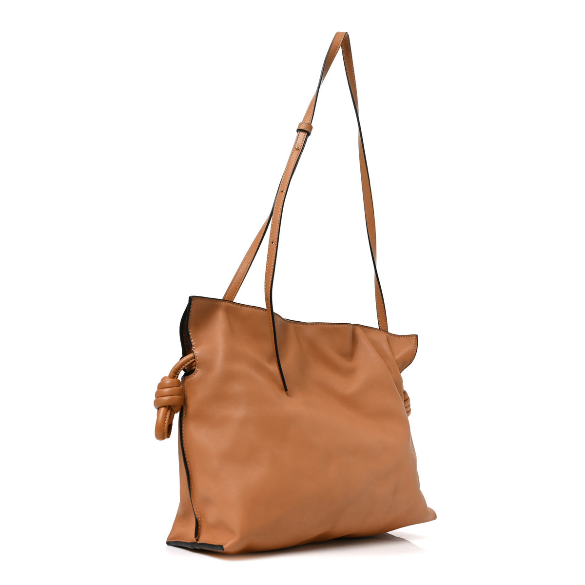 Nappa Calfskin Medium Flamenco Knot Clutch Warm Desert