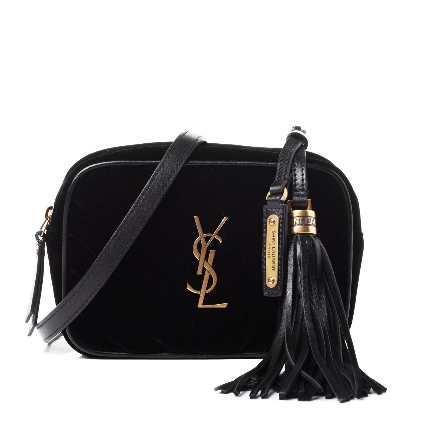 Velour Matelasse Monogram Lou Belt Bag Black